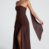 Damen Maxi Kleid mit Seitenschlitz
