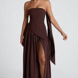 Damen Maxi Kleid mit Seitenschlitz