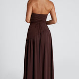 Damen Maxi Kleid mit Seitenschlitz