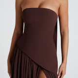 Damen Maxi Kleid mit Seitenschlitz