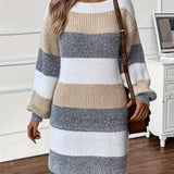 Marlowe | Damen gestreiftes Mini-Kleid mit langen Ärmeln
