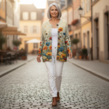 Martina | Gebreide vest met kleurrijke wilde bloemen