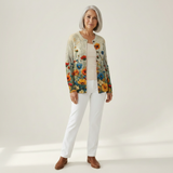 Martina | Gebreide vest met kleurrijke wilde bloemen