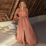 Fleur™ - Maxi Oud Rosa Ibiza Kleid