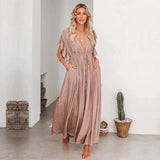 Anne™ - Maxi Taupe Ibiza Kleid