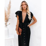 Feline™ Maxi Schwarzes Ibiza Kleid