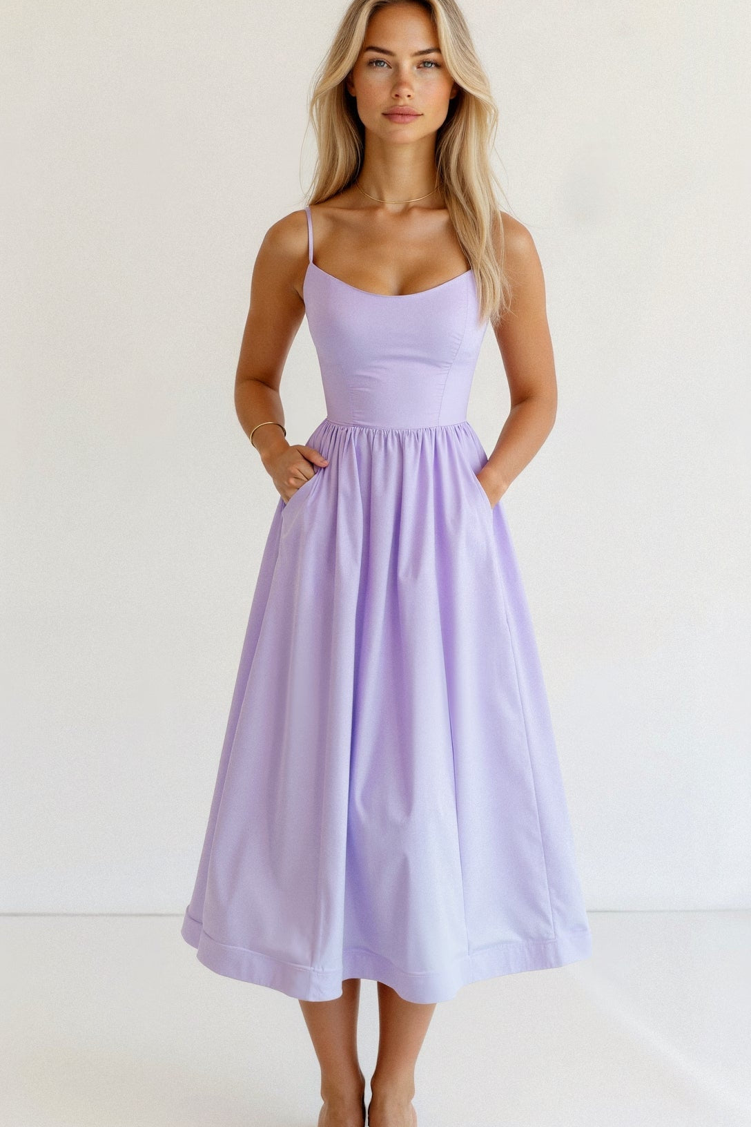 Rose | Schickes ärmelloses Midi-Kleid für Frauen