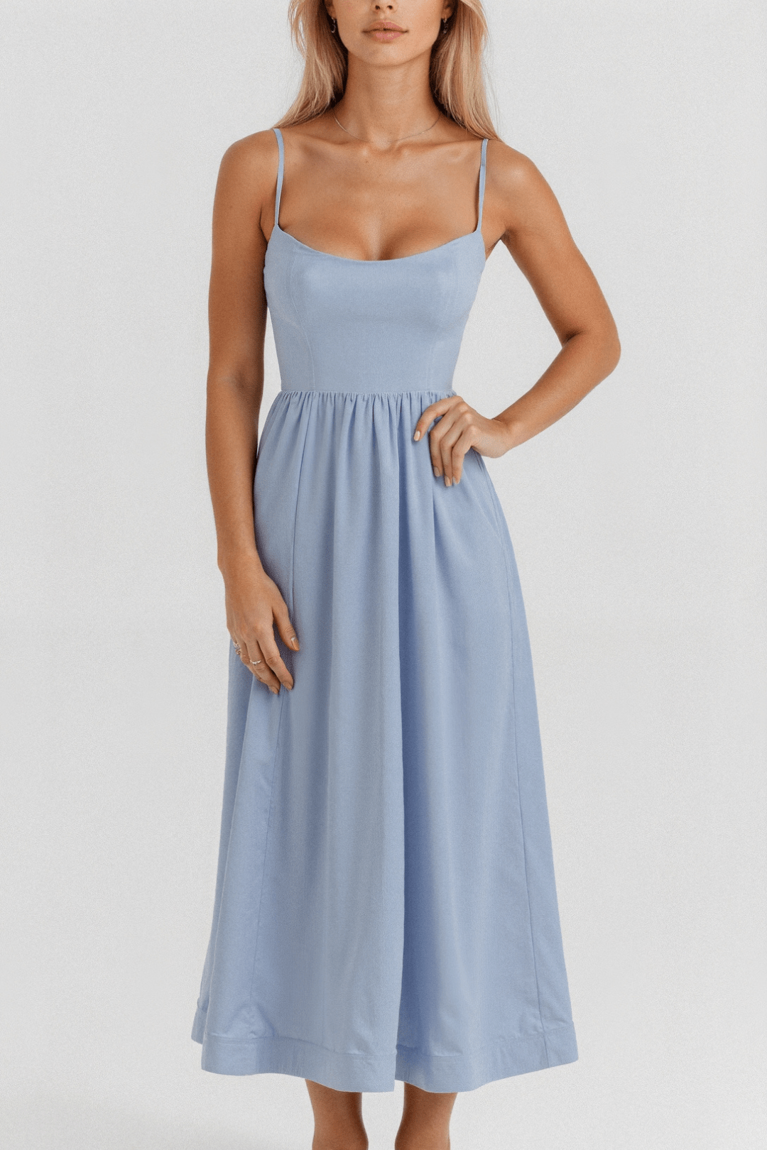 Rose | Schickes ärmelloses Midi-Kleid für Frauen