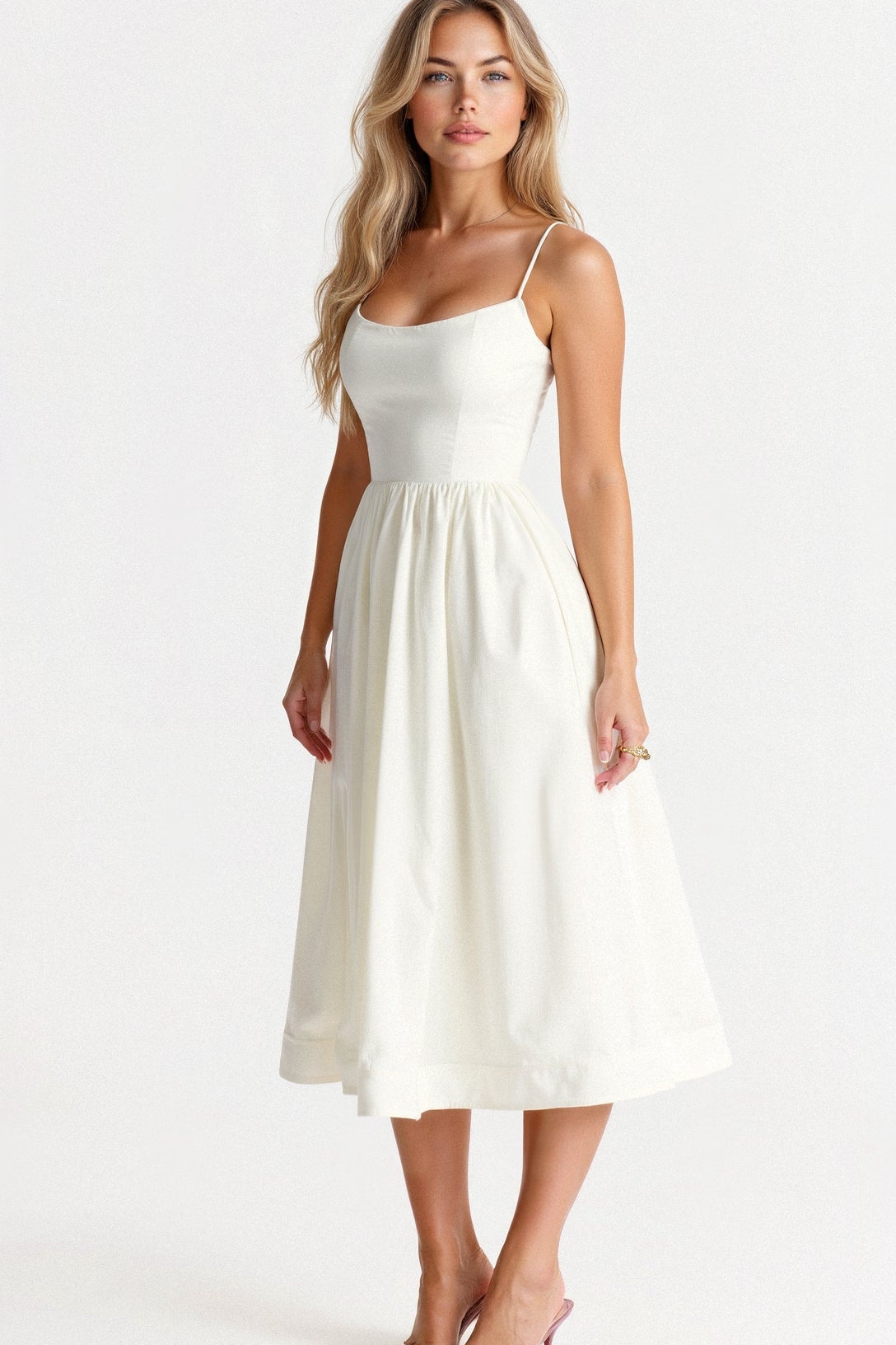 Rose | Schickes ärmelloses Midi-Kleid für Frauen