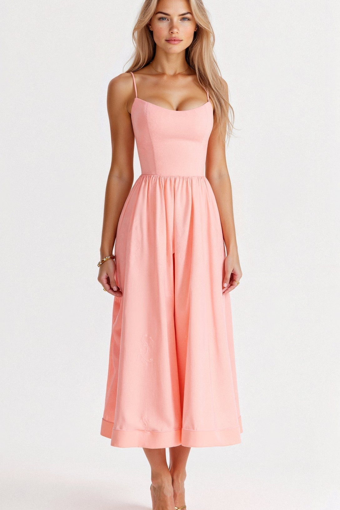 Rose | Schickes ärmelloses Midi-Kleid für Frauen