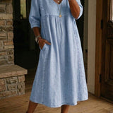 Antonia A-Linien Maxikleid mit 3/4-Ärmeln