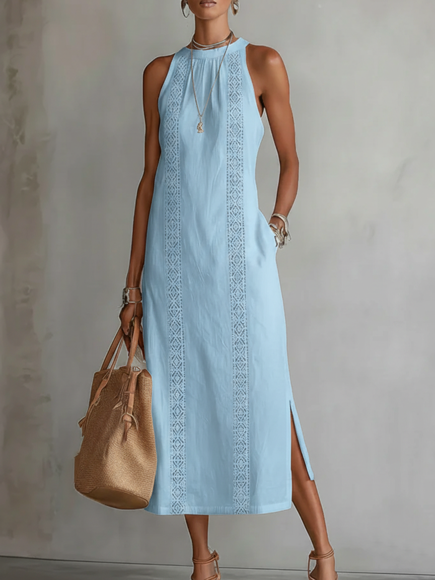 Jimena - Midi-Kleid mit stylischem Mao-Kragen