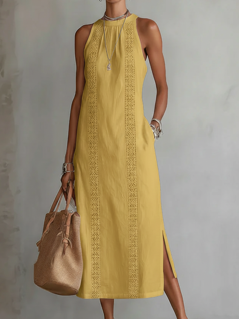 Jimena - Midi-Kleid mit stylischem Mao-Kragen