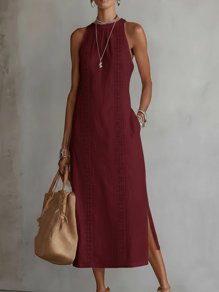 Jimena - Midi-Kleid mit stylischem Mao-Kragen