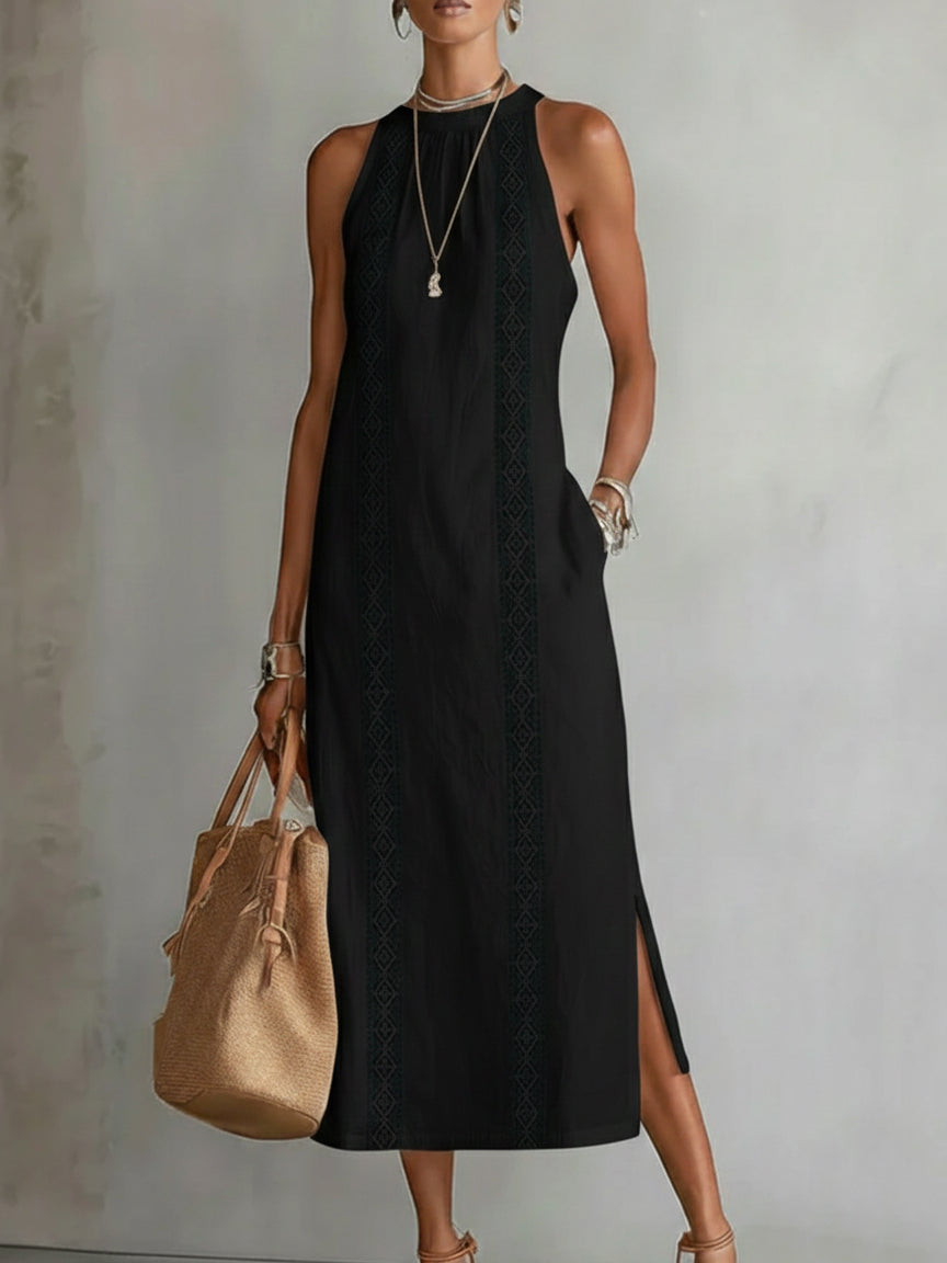 Jimena - Midi-Kleid mit stylischem Mao-Kragen