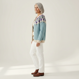 Rosemarie | Vest met bloemenpatroon aan de pas