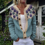 Rosemarie | Vest met bloemenpatroon aan de pas