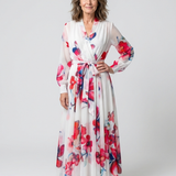 Lillian | Floral Langärmliges Wickel-Maxi-Kleid