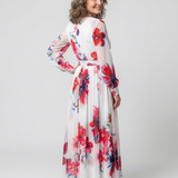 Lillian | Floral Langärmliges Wickel-Maxi-Kleid
