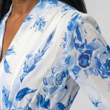 Lillian | Floral Langärmliges Wickel-Maxi-Kleid