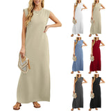 Maliya - Ärmelloses lässiges Maxikleid