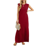 Maliya - Ärmelloses lässiges Maxikleid