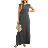 Maliya - Ärmelloses lässiges Maxikleid