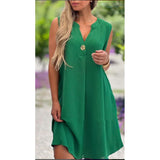 Elsie - Ärmelloses V-Ausschnitt Kleid