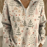 Damen Merry Christmas Print Langarmoberteil
