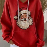 Damen Santa Claus Print Freizeit Hoodie