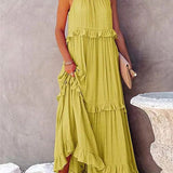 Meave™ Gelbe Lockere Sommerliche Festliche Maxi Kleid