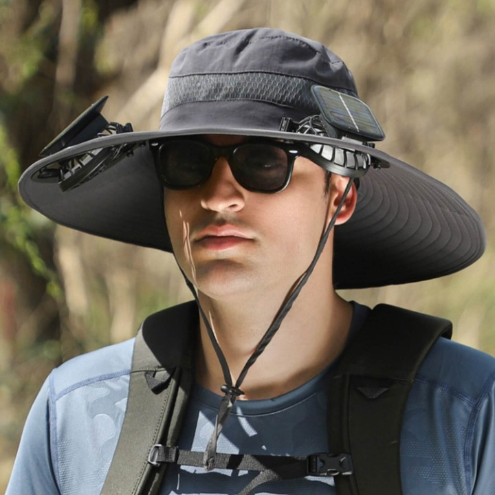 Sonnenenergie-Hut mit Ventilator und UV-Schutz