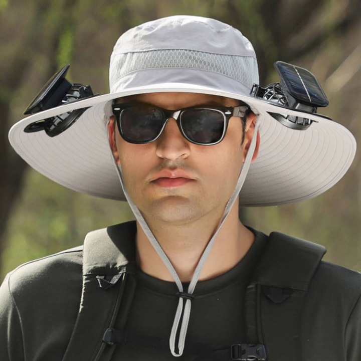 Sonnenenergie-Hut mit Ventilator und UV-Schutz
