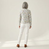 Susanne | Gebreide vest met fijn tuinbloemenpatroon