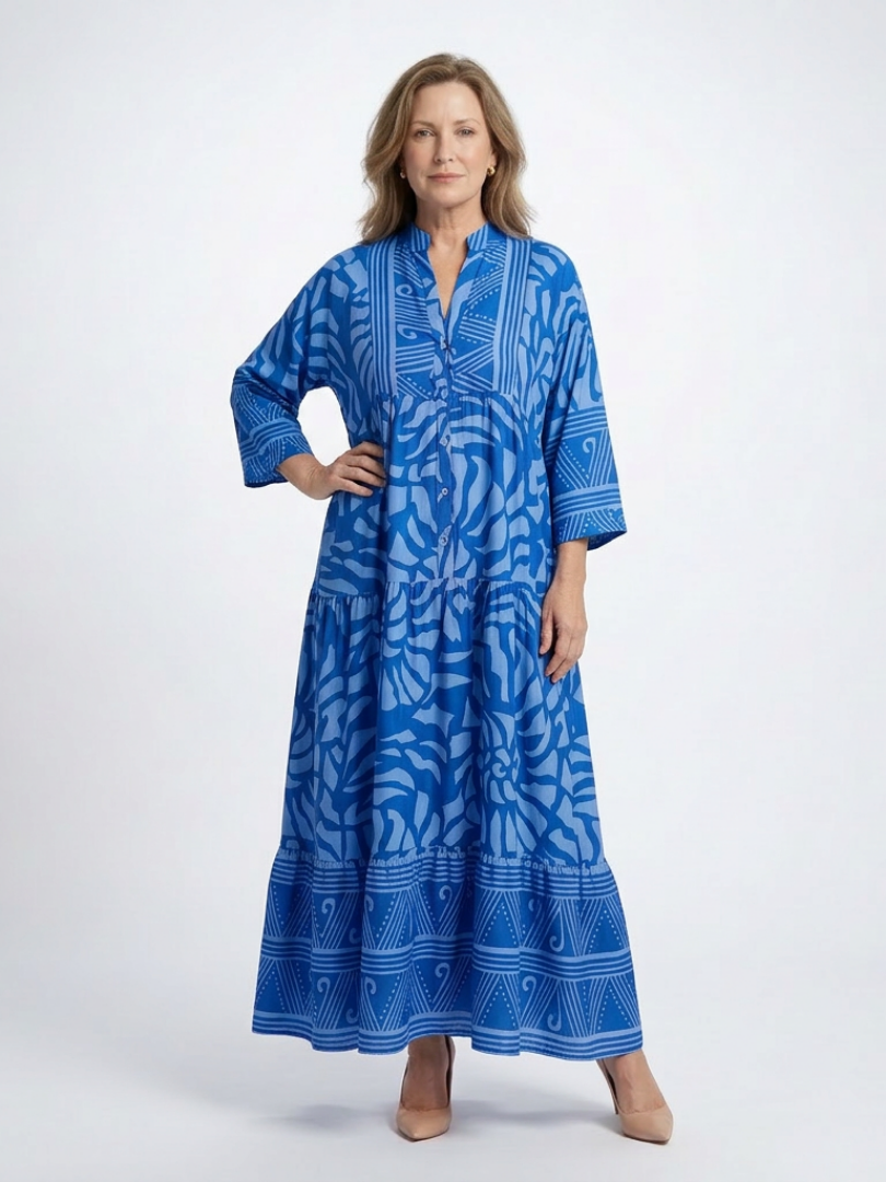 Marielle | Knopf-Front Midi-Kleid