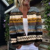 Ulrike | Vest met Strepen in Blauw & Mosterdgeel