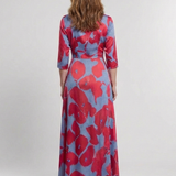 Danielle | Dreiviertelarm V-Ausschnitt Blumen Maxi Kleid