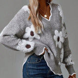 Camila | Damen V-Ausschnitt Langarmpullover