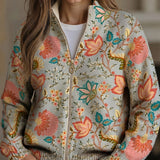 Xanthe | Damen Strickjacke mit Blumenmuster