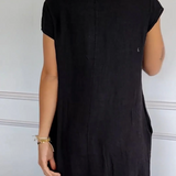 Brenna | Damen Kleid mit Taschen und kurzen Ärmeln