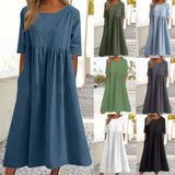 Maikee™ - kleid mit Rundhalsausschnitt und Taschen