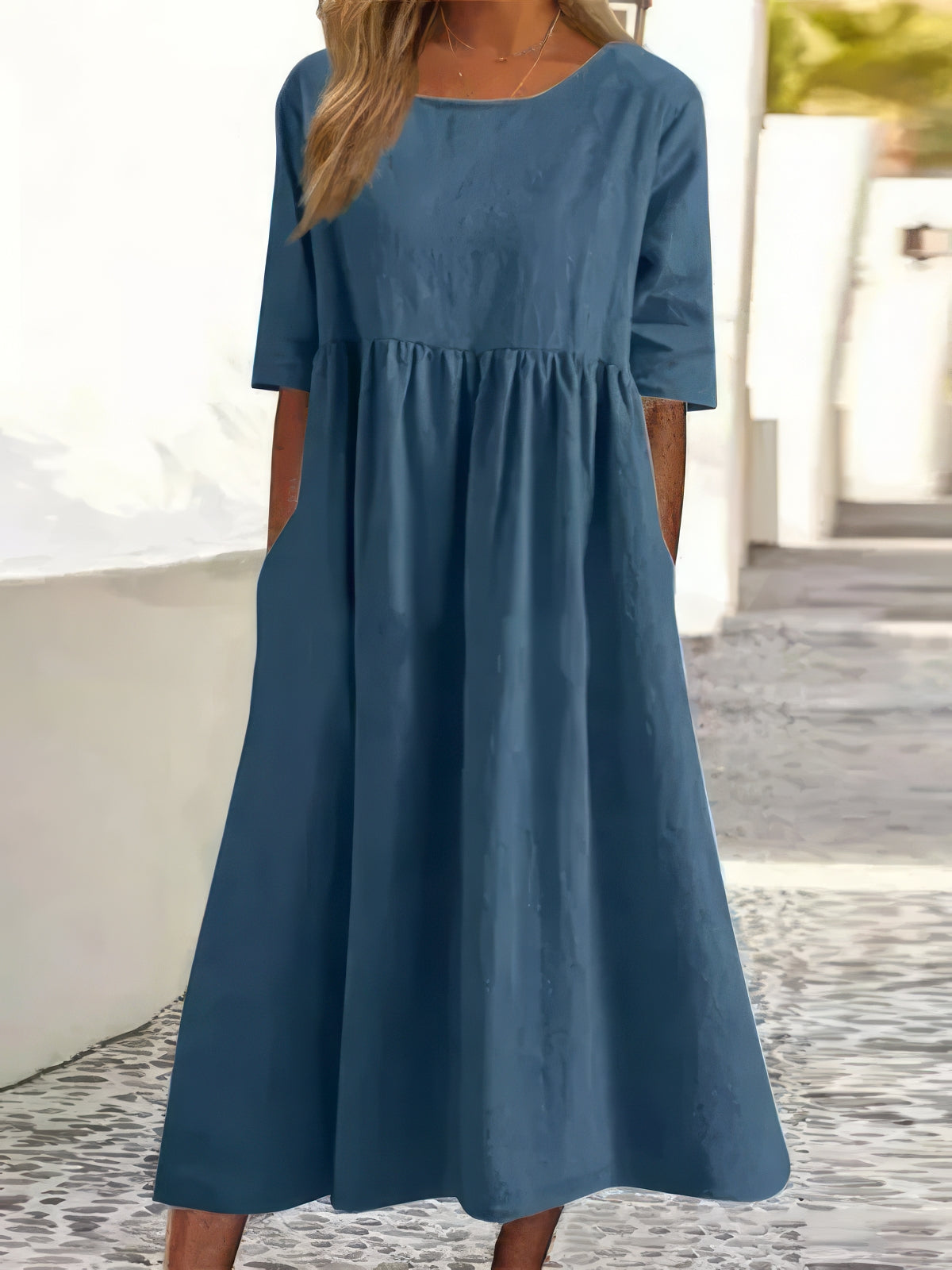 Maikee™ - kleid mit Rundhalsausschnitt und Taschen