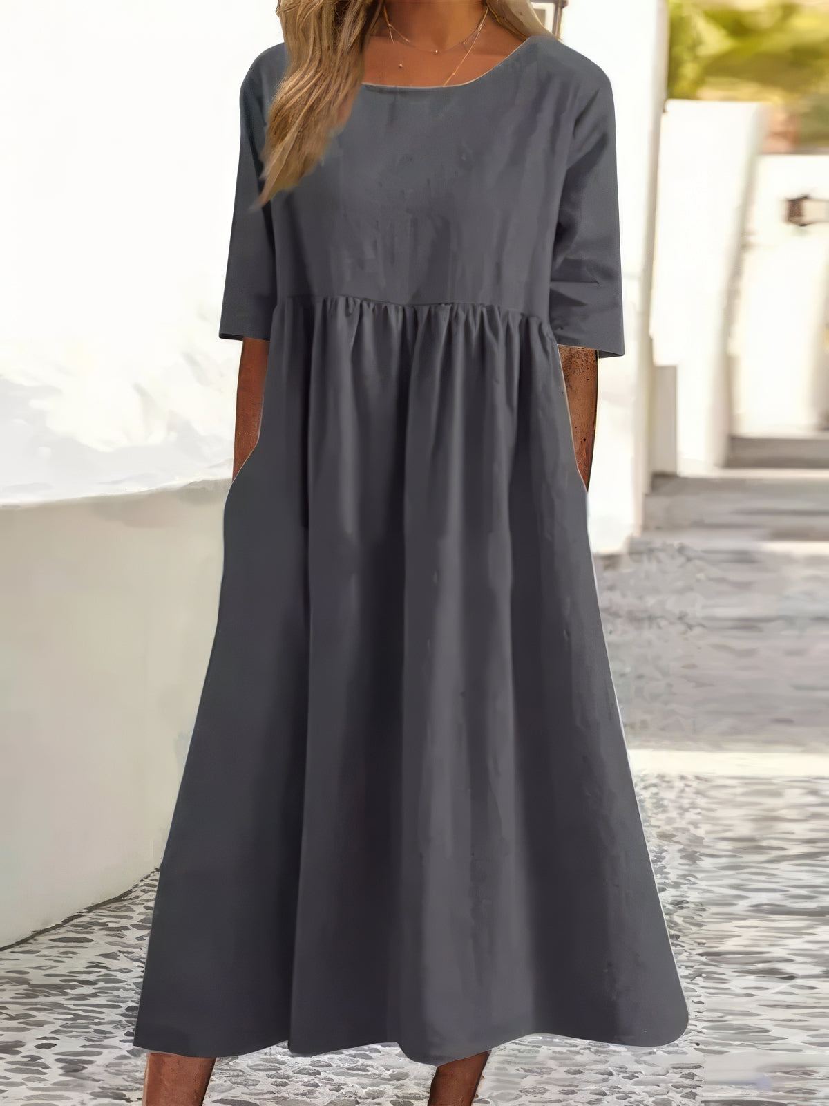 Maikee™ - kleid mit Rundhalsausschnitt und Taschen