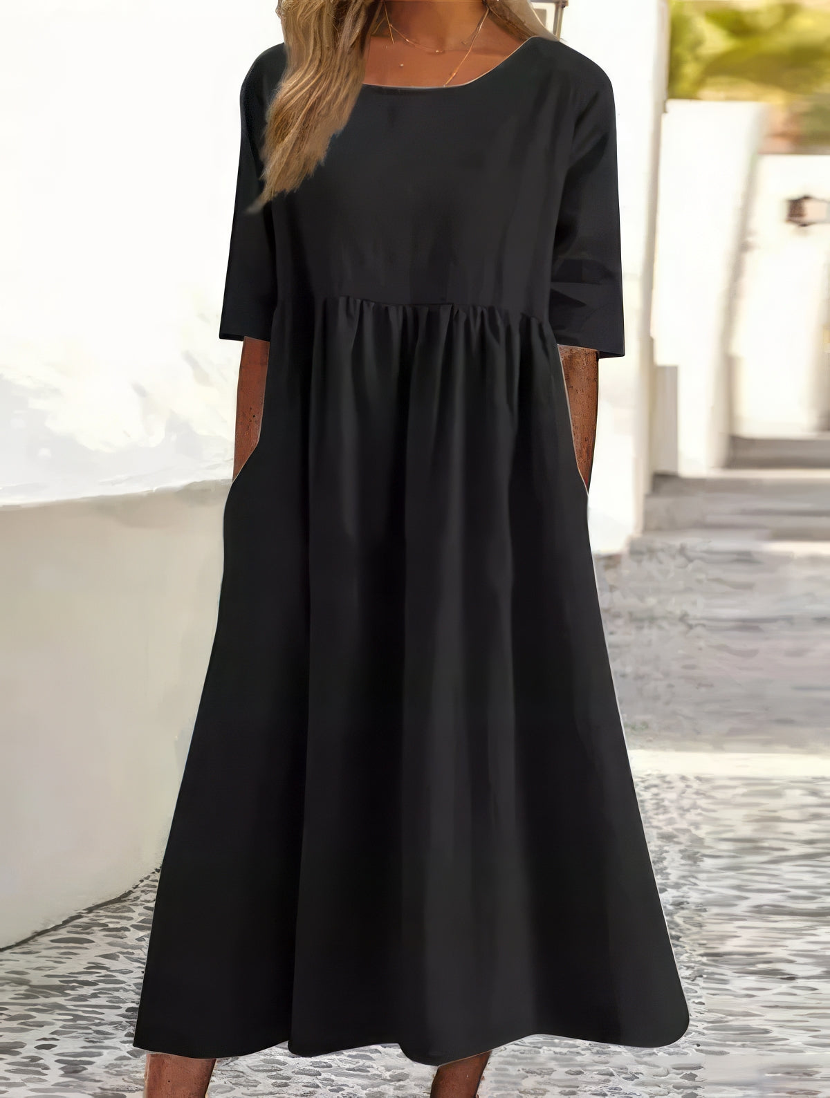 Maikee™ - kleid mit Rundhalsausschnitt und Taschen