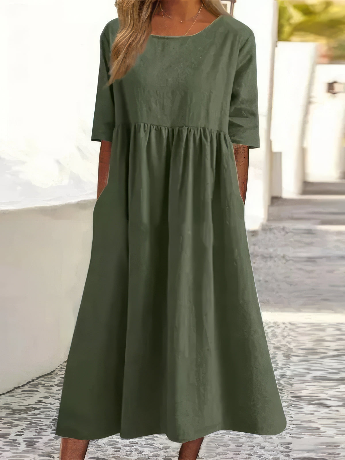 Maikee™ - kleid mit Rundhalsausschnitt und Taschen