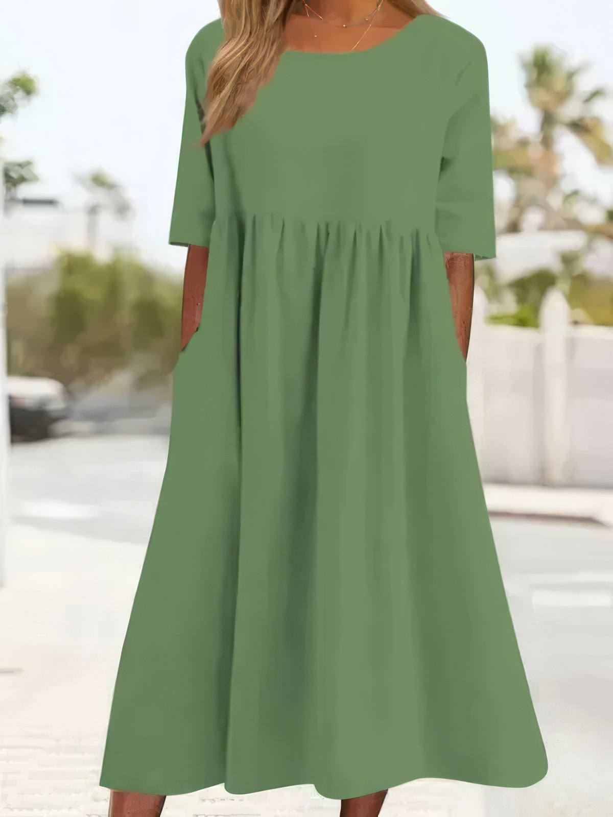 Maikee™ - kleid mit Rundhalsausschnitt und Taschen